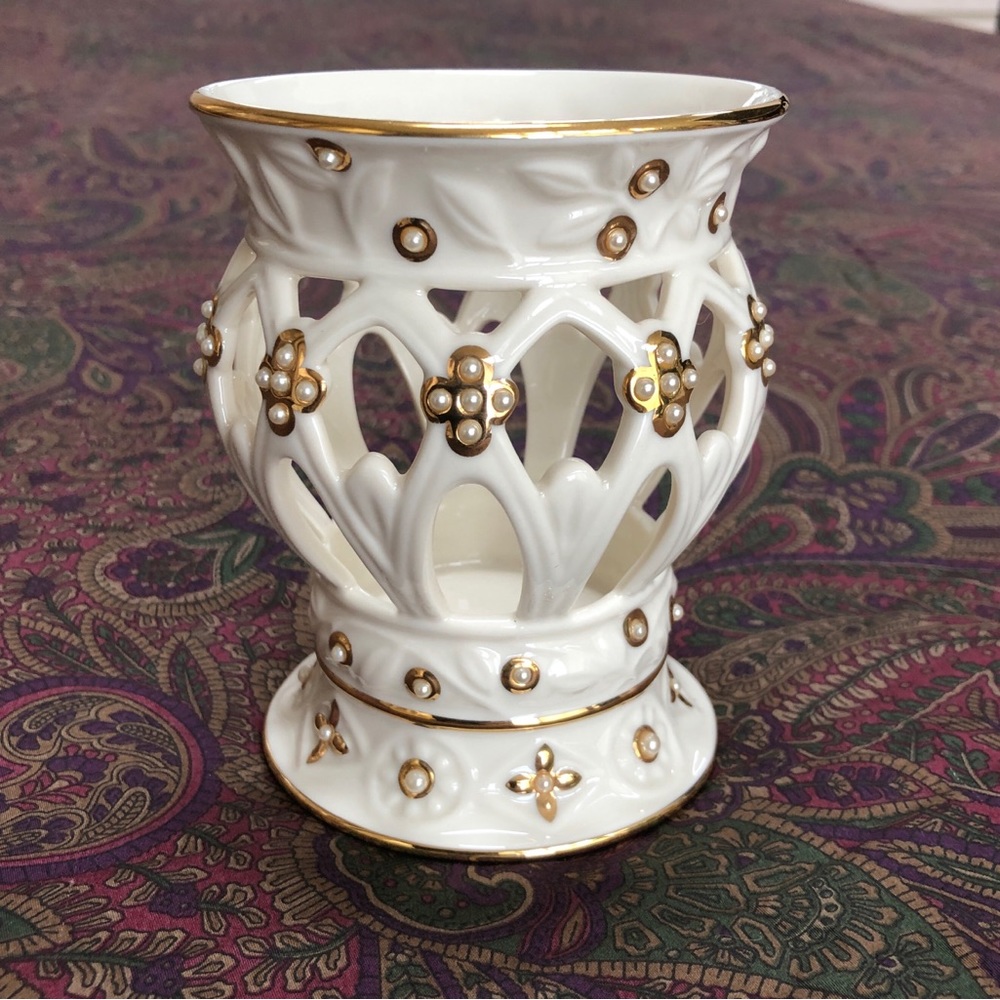 Lenox Votive Candleholder “Florentine & Pearl” Collection
